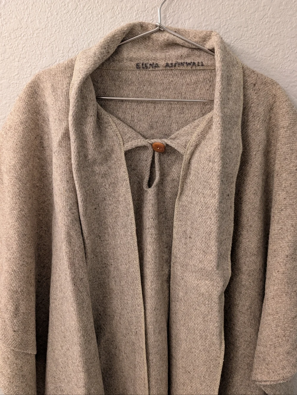 Wool Pullover Cape - Scarf Poncho - Natural Beige - One Size Fits Most